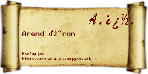 Arend Áron névjegykártya